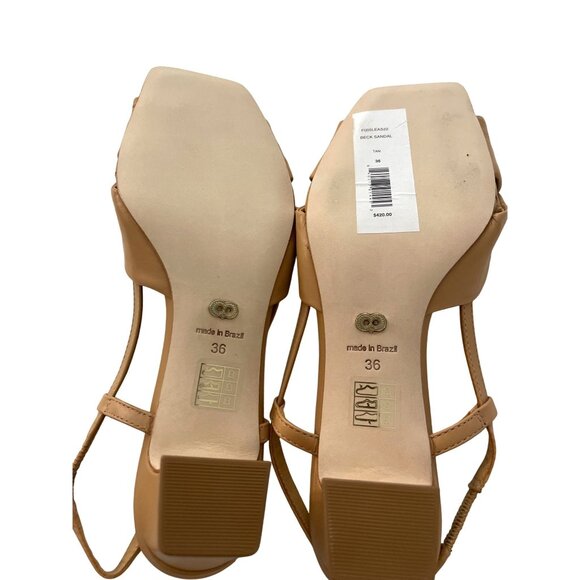 Caroline Constas Beck Sandal Tan Leather Slingback Sz 36  6 NWT - Picture 5 of 9